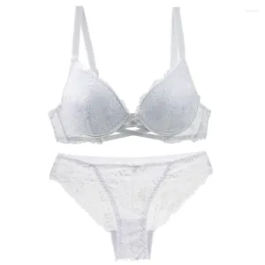 Bras Set 2024 Sexig uppsättning Push Up Underwear Women White Black Blue Pink Red Beige 32/70 34/75 36/80 38/85 40/90 BCDE CUP LINGERIE