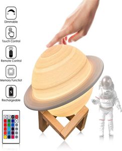 3D-Druck Saturn Lampe Home Dekoration Schlafzimmer LED Nachtlicht mit Fernbedienung für Kinder039s Geschenk Nachtlampe9722534