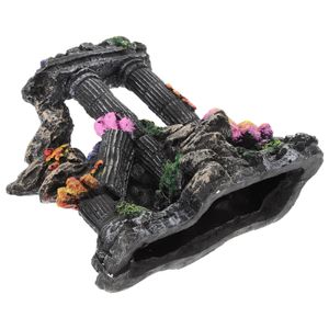 Decorazioni per acquari Scultura a colonna romana Stile europeo Micro paesaggio Ornamento per acquario Fornitura di rifugio 240226