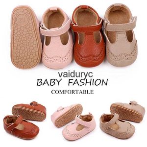 Första Walkers Baby Girl Sandal för våren och hösten 0-9-18 månader 11cm/12cm/13cm mjuk pu tpr anti-slip ihålig andningsbar 2023 New Fashionh24229