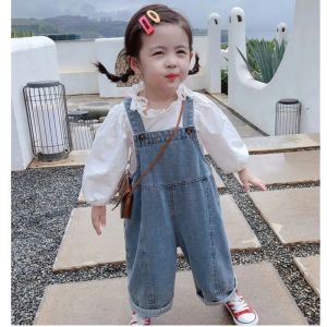 Pantskirt 2024 Spring New Jeans Children Overalls Casual Pants Children's Fashion Jeans Outer Wear Baby Spring Autumn Children Overalls