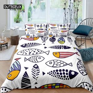 Bedding Sets Home Living Luxury 3D Fish Set Tropical Duvet Cover Pillowcase Queen And King EU/US/AU/UK Size Comforter