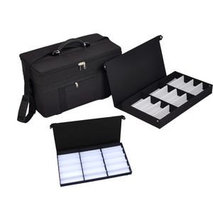 36/48/60pcs vendedor de óculos amostra bolsa de ombro caixa de exibição de armazenamento de viagem com bandejas de apresentação