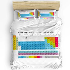 Uppsättningar periodiska bord över element duvet täcker sängkläder uppsättning hem textil täcke täckning kuddväskor sovrum dubbel sängkläder set inget ark