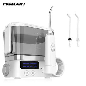 Oral Irrigator USB Rechargeable 10 Levels Water Flosser Portable Dental Water Jet 600ML Water Tank Household Teeth Cleaner 240219