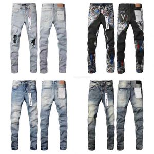 Designer Purple Brand Jeans für Männer Frauen Hosen Purple Jeans Sommerloch Hight Qualität Stickerei Purple Jean Denim Hosen Herren lila Jeans