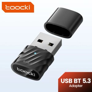 Alto-falantes Toocki Bluetooth 5.3 USB Adaptador Dongle Adaptador para Laptop Speaker Mouse Sem Fio Teclado Música Receptor de Áudio Transmissor USB