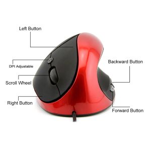 Mouse da ufficio piccolo portatile ad alta precisione computer mouse verticale cablato mouse ergonomici gioco ottico casa 6 pulsanti USB DPI regolabile