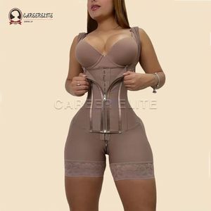 BBL Çift Sıkıştırma Tam Vücut Aşama 2 Faja Kadınlar Vücut Shapewear Bodysuit Ass Eşyaları Yukarı Düz ​​Mide Modelleme Korse 240220