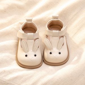 2024 Neuankömmling Baby-Mädchen-Prinzessinnenschuhe mit weicher Sohle und Häschenmuster, Kleinkind-Wanderschuhe für Frühling/Sommer