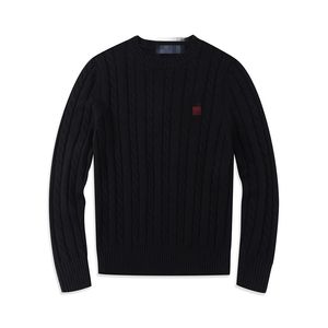 Stilig designer herrtröja rund hals varumärke polo ponny flerfärgad tröja stickad ren bomull retro broderi varm casual sport tröja pullover