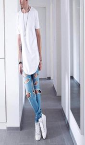 High quality Mens big and tall Clothing designer citi trends Clothes T shirt homme Curved hem Tee plain white Extended Kpop15134002