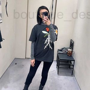 Women's Hoodies & Sweatshirts designer brand 2024 Early Spring T-shirt for Both Men and Women, Loose Slimming, Lazy Style, Pure Cotton Round Neck F7ZF