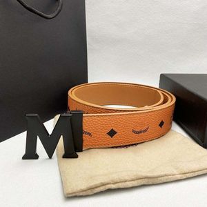 Designer belt for women Belts Man leather belt smooth buckle Red belt Cintura Luxury La sangle Casual ceinture Letter M Length 100-125cm for gifts with original Box