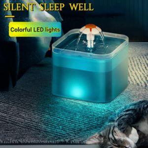 Supplies 2L Automatischer Katzenwasserbrunnen, LED-Licht, USB-betriebener Katzenwasserspender, Hundewassertrinker, Haustierspender, Automatischer Haustierfutterspender