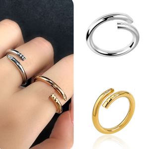 2024 Bandringe Liebesringe für Frauen Diamantring Designerring Fingernagelschmuck Modeklassiker Titanstahlband Gold Silber Rose Farbe