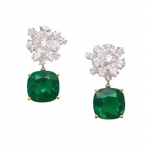 Çiçek Tasarımcı Shangle Küpeler Kadın Emerald Sterling Gümüş 925 Gümüş Altın Kaplama 18K Marka Tasarımcı Yıldönümü Hediyesi Kutu 029