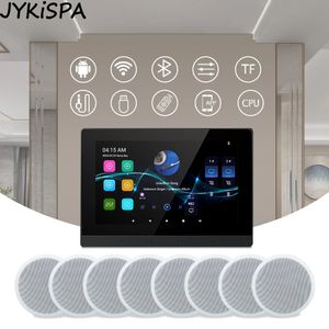 Bluetooth WiFi Touch Screen Android 11 Amplifier Smart Home Theater Background Music System 8inch Ceiling Speaker for Bedroom