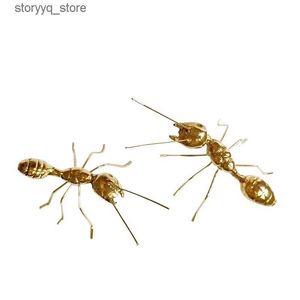Andere Wohnkultur Gold Metall Ameisenkunst Insekt Golden Ameisen kleine dekorative Stücke Metall Figur Home Dekoration Zubehör Golden Insekt Q240229