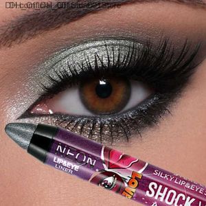 Eye Shadow 2-in-1 shiny eye shadow lipstick pencil stick waterproof pearl silk pen durable makeupQ240229