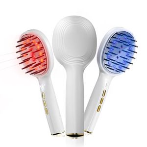 2024 sem fio led pente de perda de cabelo led terapia de cabelo pente crescimento do cabelo led luz pente de cabelo com vermelho azul elétrico