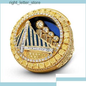 Ringe Cluster Ringe 2022 Curry Basketball Warriors Team Championship Ring Holz Display Box Souvenir Männer Fan Geschenk Schmuck Drop Deliv Dhro9 240229