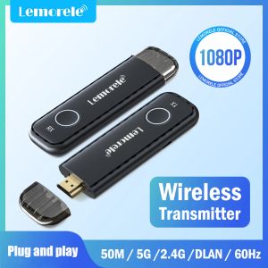 Stick Lemorele 50m Wireless HDMI Transmitter Ricevitore 1080p DONGLE EXTENDER ADAPER AV per il proiettore TV per laptop Monitor