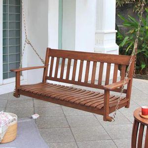 Lägermöbler utomhus svängande veranda gången naturlig brun stol med ryggstöd och armstöd