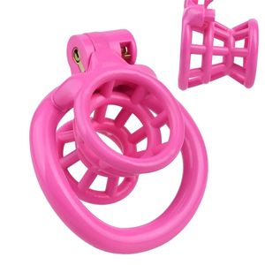 Negative Fish Basket Chastity Cage Device with 4 Cock Rings Lightweight Plastic C-B Penis Lock Bondage Sex Toys