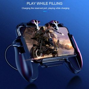 GamePads PubG kontroler mobilny gaming gamePad Cooling Fan Fire Pubg Mobile Game Controller Gamepad Joystick Metal L1 R1 Trigger