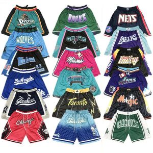 Męskie szorty Wysokiej jakości designerskie szorty Wszystkie drużynę koszykówki SWIN SWIN SWINTS Just Don Short Retro Sports Wear Justdon Baseball z kieszonkowymi dresami na zamek 7629