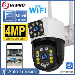 Dual Lens IP Camera Outdoor 2K WiFi PTZ Screen Auto Tracking Waterproof P2P Onvif Video Security CCTV Cam Support NVR