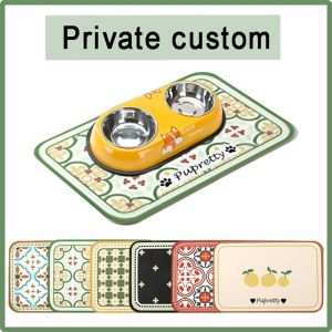 Feeding Custom Pet Food Mat National Style Print Dog Cat Placemat Waterproof Personalized Pad Pet Bowl Drinking Mat Dog Feeding Placemat