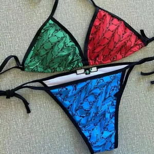 Hot Selling Bikini Women Fashion SwimeWear i Stock Swimsuit Bandage Sexig baddräkter Sexig Pad Tow-Piece 6 Styles S-XL