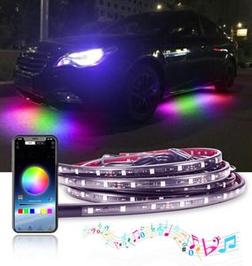 RGB LED -remsa Bluetooth -appstyrning Flödande färg under bilen 90 cm 120 cm IP65 Tube Underglow Underbody System Neon Light 12V1053254