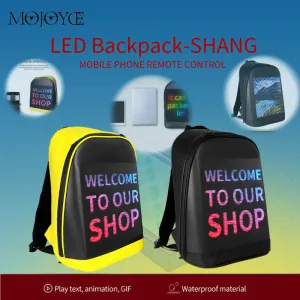 Backpack LED Screen Display Backpack Wireless Business Travel Laptop School Bag Women Men Outdoor Walking Billboard App Control Bags