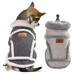 Kurtki pies zimowe ubrania ciepłe sherpa polarowa kurtka dla psa zimna pogoda płaszcz dla małych psów York Chihuahua pudle Costume