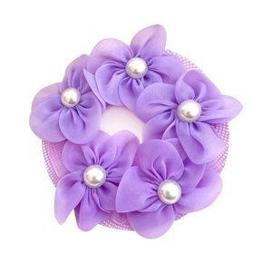 New children's pearl yarn flower disc hairnet girls dance dance headflower accessories color elastic net wholesale