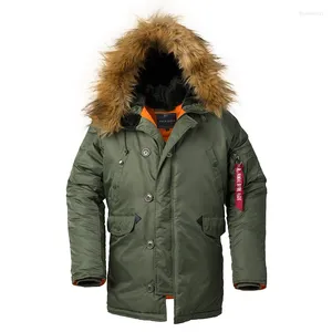 Men's Down Winter Puffer Men Long Coat Fur Hood Cotton Jacket With Thickened Bomber Parka Coats