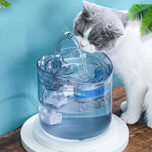 供給2L自動猫の水噴水付き犬犬水ディスペン透明フィルター飲酒ペットセンサー飲酒フィーダー