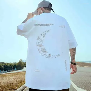 Vestidos casuais puro algodão oversized camiseta solta camisetas para roupas masculinas respirável y2k tops roupas streetwear harajuku manga curta