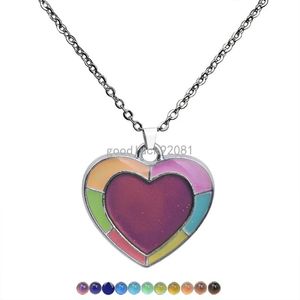 Mood Heart Color Changing Temperature sensing necklace pendant women Children necklaces Fashion jewelry