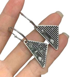 Pra Triangle Earrings Designer Women Original Quality Charm High Inverted Triangle Earrings For Womens Versatile Trendy Celebrity Jewelry