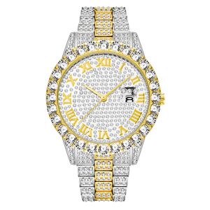 Nowy trend mody Wodoodporne Hip Hop Full Diamond Watch Bransoletka