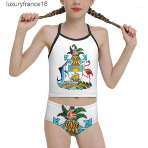 Womens Swimwear Country Beach Wear For Children Young Girl Print Bahamas Coat Of Arms Biquini 2023 Wholesale Brand Swimming Suit''gg''EUZG