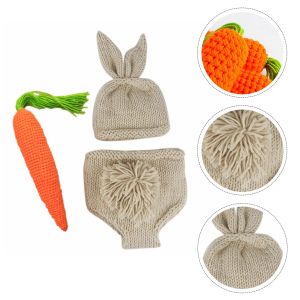 Sets Baby Requisiten Häkeln Fotografie Kostüm Bild Mädchen Kleidung Foto Beanie Outfit Hut Set Neugeborene Geschenke Hosen Kaninchen Dusche Hase