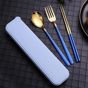 Dinnerware Sets Spoon Fork Chopsticks Set Smooth And Delicate Not Prone To Aging Stainless Steel Body Forging Difficult Scratch Durable
