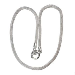 Collana in argento sterling placcato 20INCHS 4MM Collana a forma di maglia FMSN087 nave piatto in argento 925 Collane gioielli Chai268F