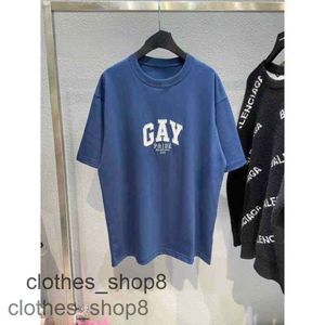 Erkek Gömlek Tasarımcısı Balenciga Tişört Sweaters Moda Doğru Versiyon Gay Mektup Nakış Çift Gevşek Kol M fwja