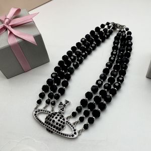 Designer -Anhänger Halskettenbrief Viviane Chokers Luxus Frauen Mode Schmuck Metall Perlen Halskette Cjeweler Westwood 4425